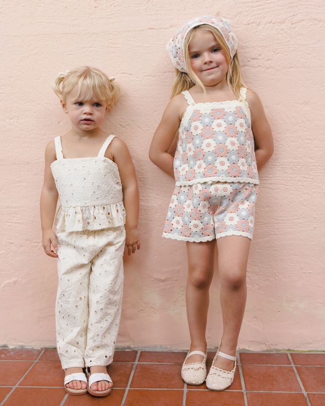 Rylee + Cru Lili Knit Set - Blue, Light Pink, Ivory