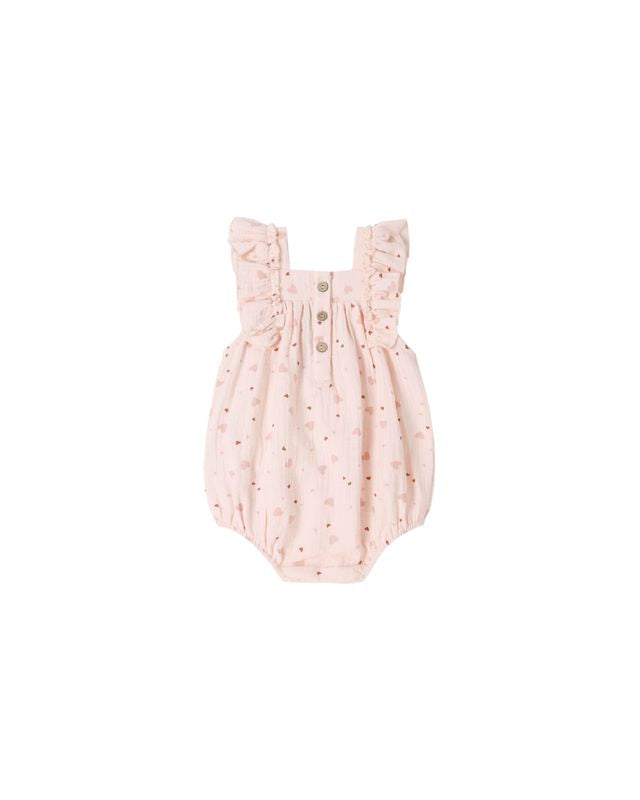 Quincy Mae Maya Romper - Heart Confetti
