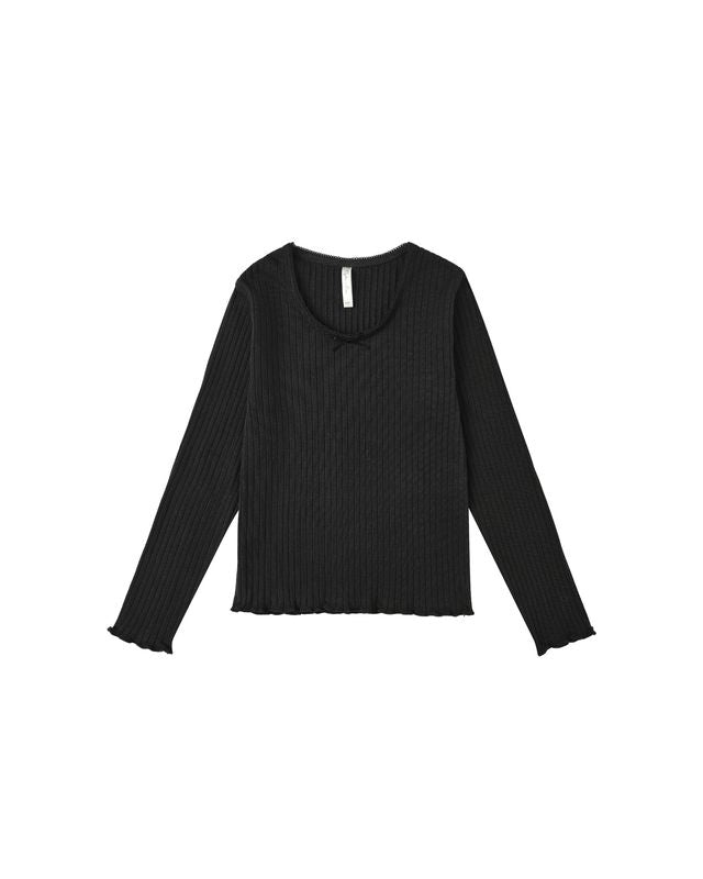 Rylee + Cru Ribbed Long Sleeve - Black