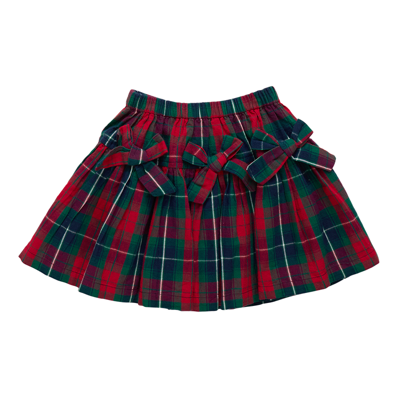 Pink Chicken Maribelle Bow Skirt - Red Tartan