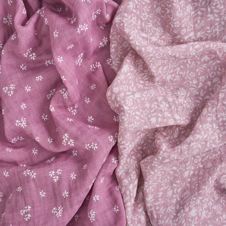 Aden + Anais Organic Cotton Muslin Swaddle Blanket 2 Pack - Heritage Floral