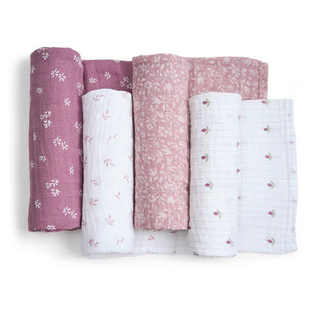 Aden + Anais Organic Cotton Muslin Swaddle Blanket 4 Pack - Heritage Floral