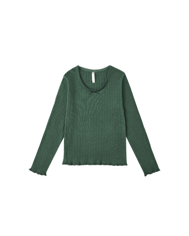 Rylee + Cru Teen Ribbed Long Sleeve - Green