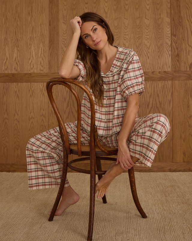 Rylee + Cru Womens Ruffle Pajamas - Holiday Flannel