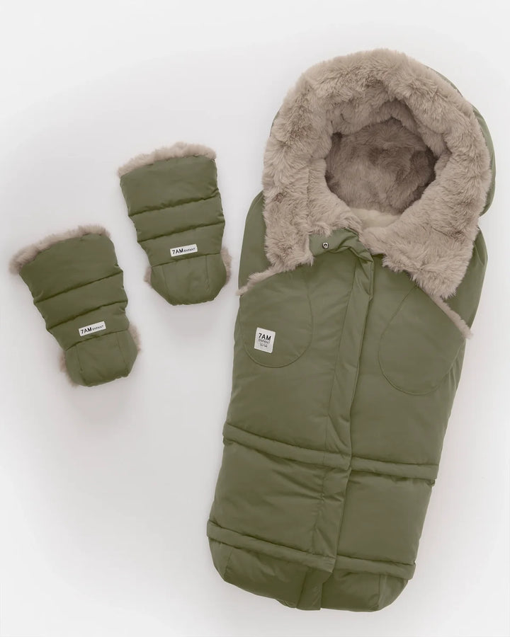 7AM Enfant Blanket 212 Helsinki Collection - Woodland Greige Faux Fur