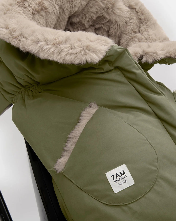 7AM Enfant Blanket 212 Helsinki Collection - Woodland Greige Faux Fur