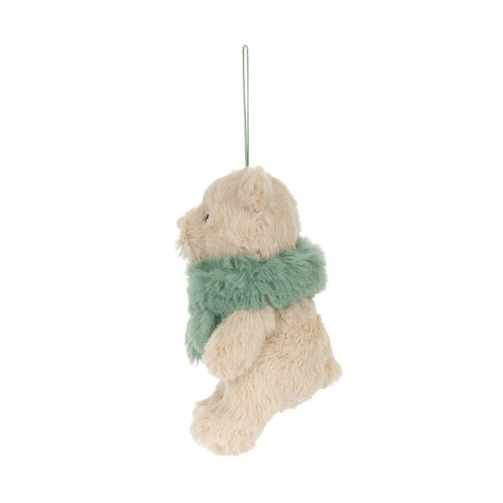 Jellycat Bartholomew Bear Jr. Winter Warmer Decoration - Green Scarf