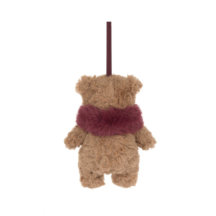 Jellycat Bartholomew Bear Winter Warmer Decoration - Red Scarf