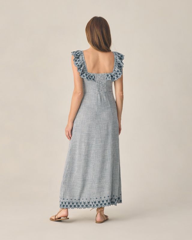 Rylee + Cru Women's Bianca Dress - Marine Gingham