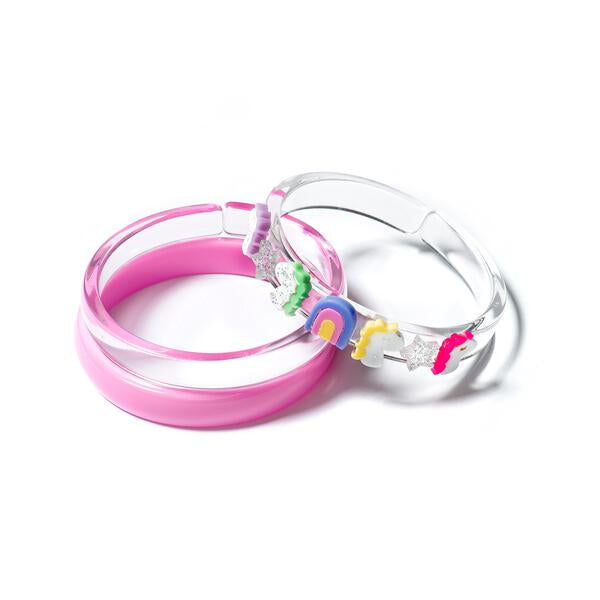 Lilies & Roses Unicorn & Stars Pink Bangles