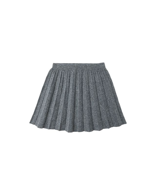 Rylee + Cru Teen Knit Pleated Skirt - Heathered Grey