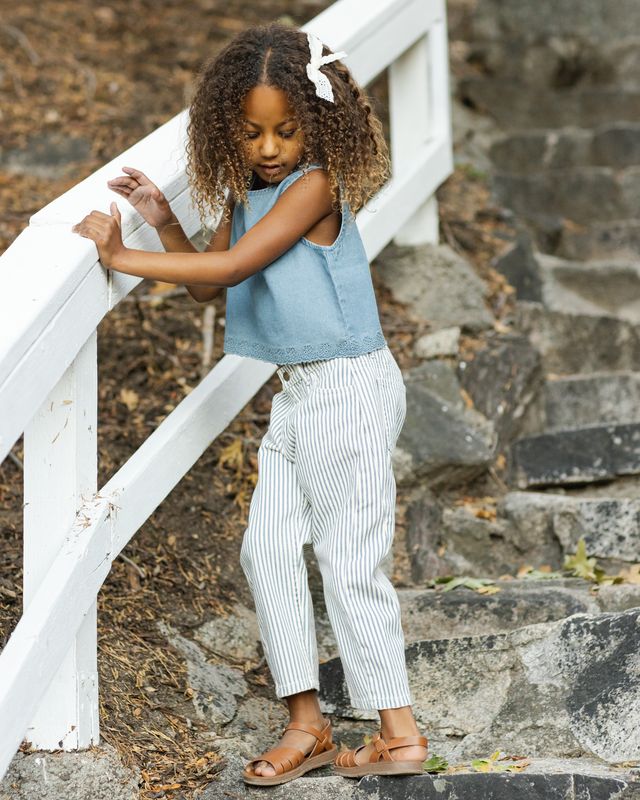 Rylee + Cru Barrel Pant - Railroad Stripe