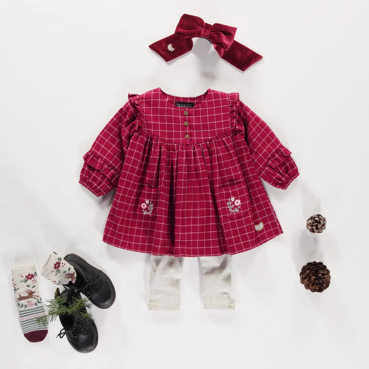 Souris Mini Brushed Flannel Red Plaid Dress