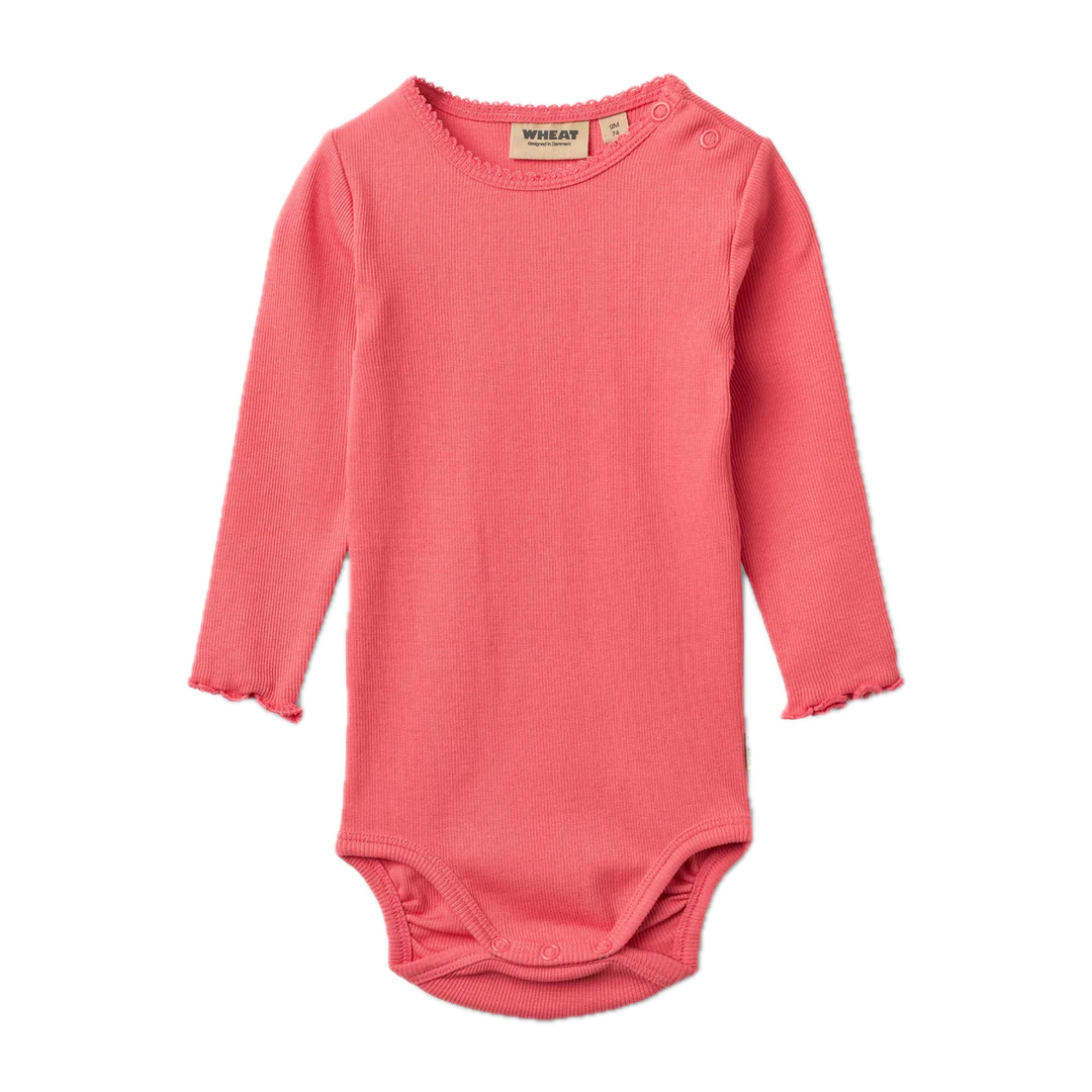 Wheat Long Sleeve Rib Body - Watermelon