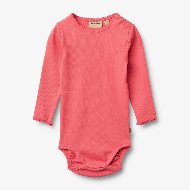 Wheat Long Sleeve Rib Body - Watermelon