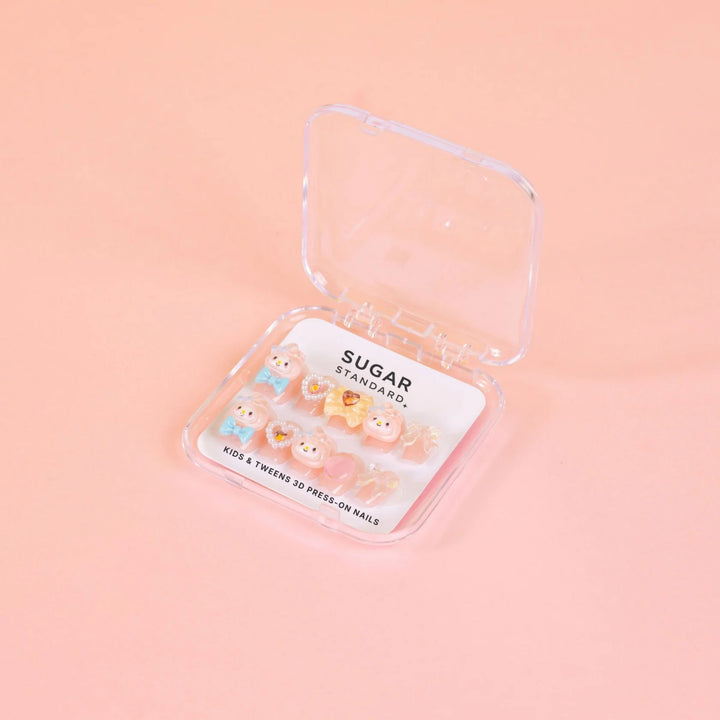 Sugar Standard Tween 3D Press-On Nails – Bow & Bunny