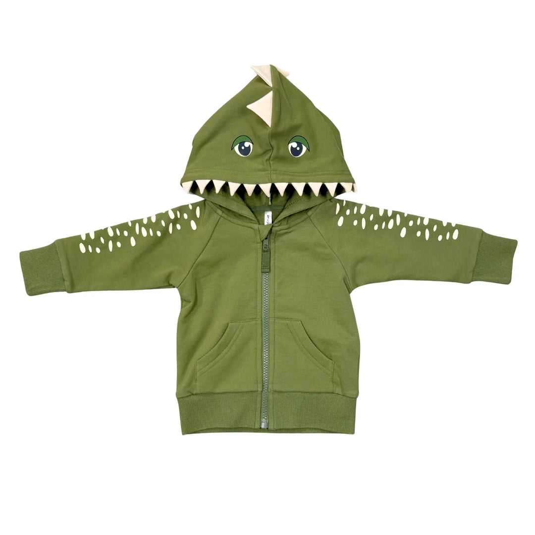 Babysprouts Dinosaur Hoodie - Deep Olive