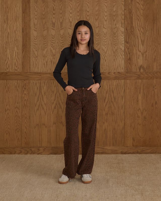 Rylee + Cru Teen Ribbed Long Sleeve - Black