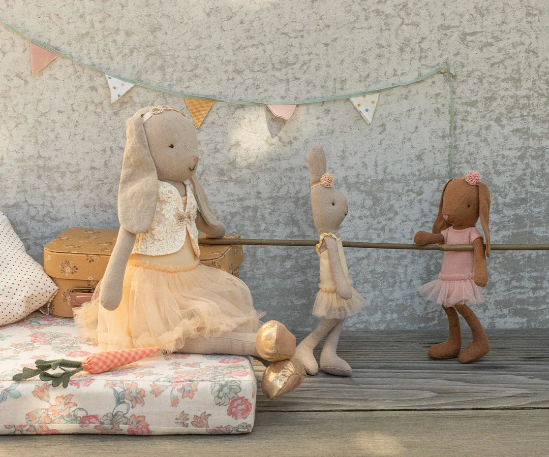 Maileg Bunny Chocolate Brown Size 1 - Ballet Suit And Skirt Rose