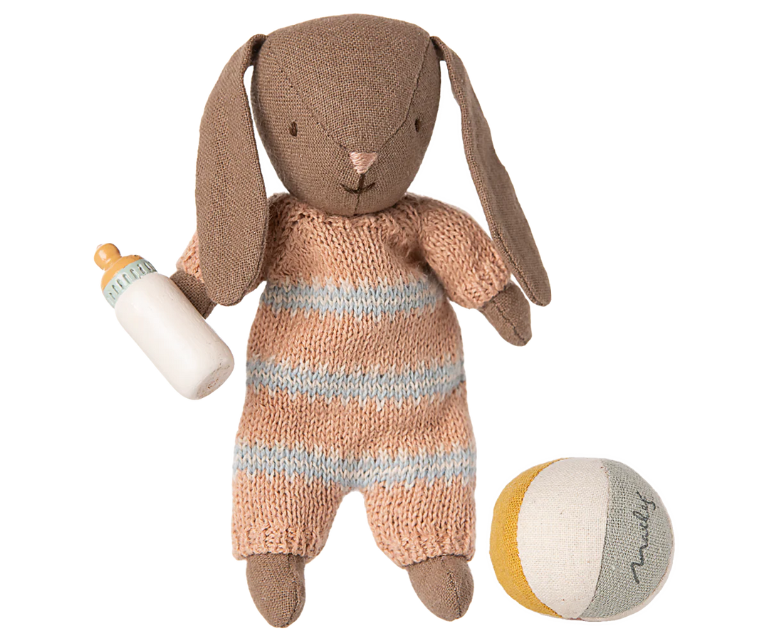 Maileg Bunny Set, Micro - Brown Dusty Rose