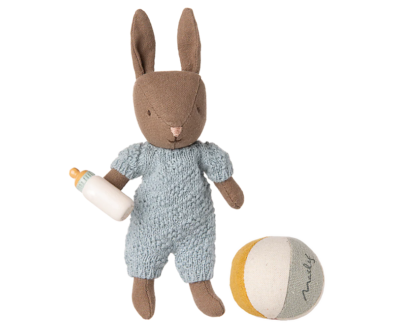Maileg Rabbit Set, Micro - Brown Blue