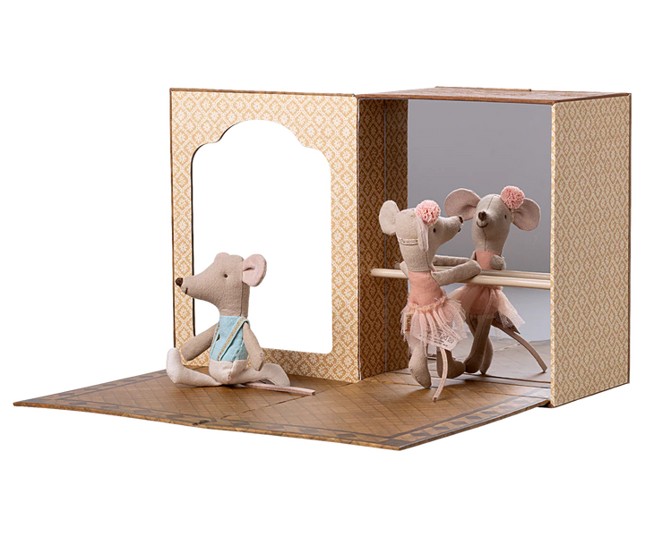 Maileg Ballet Mice In Dance Studio, Little Sister And Brother