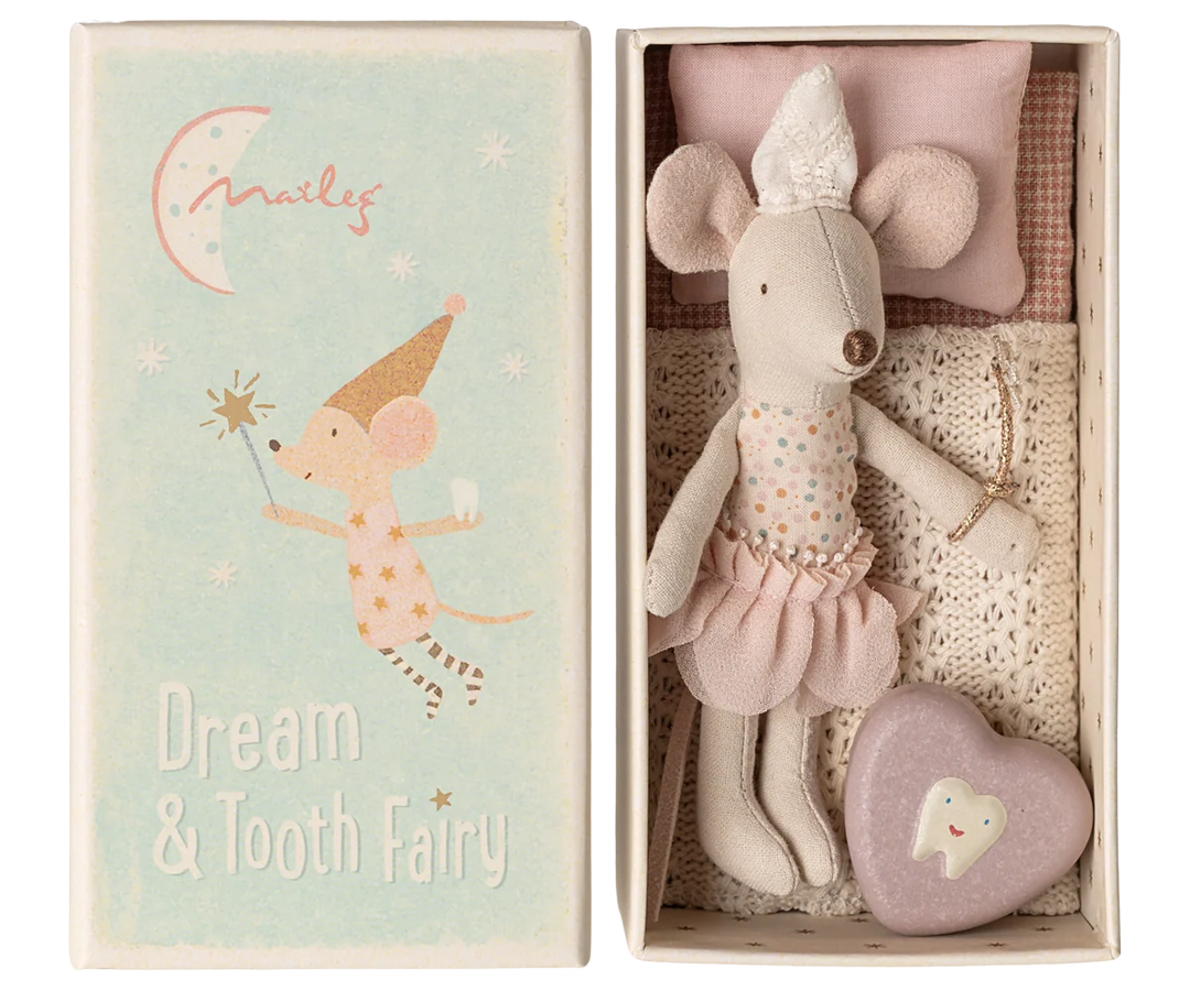 Maileg Tooth Fairy Mouse - Little Sister In Matchbox