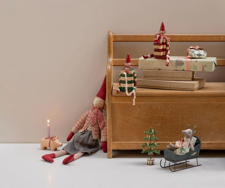 Maileg Sleigh, Mouse - Green