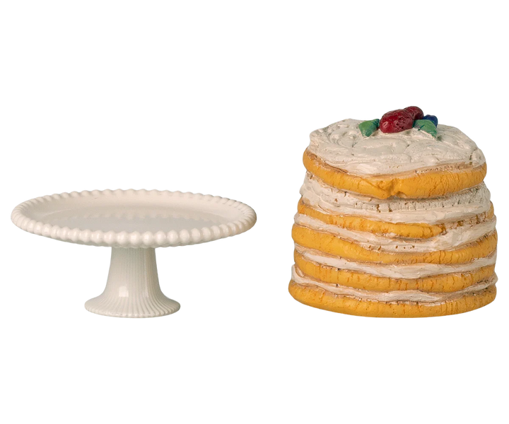 Maileg Party Cake and Cake Stand, Mouse
