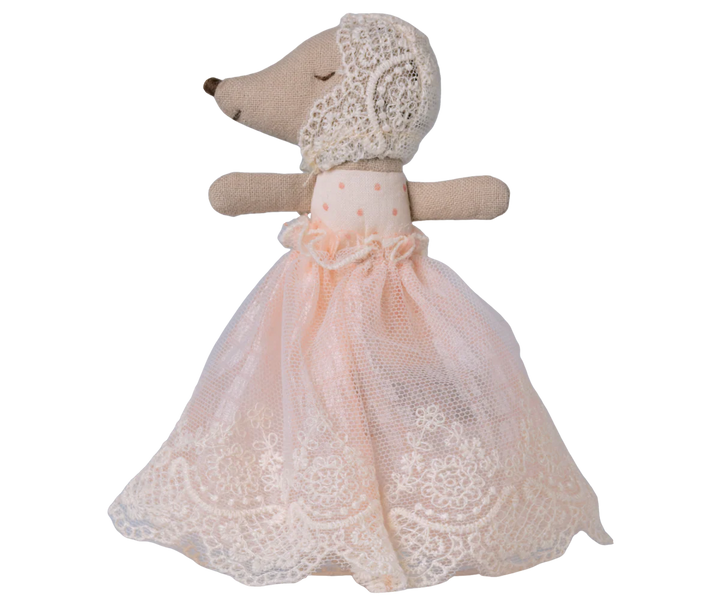 Maileg Baby Mouse in Gown - Powder