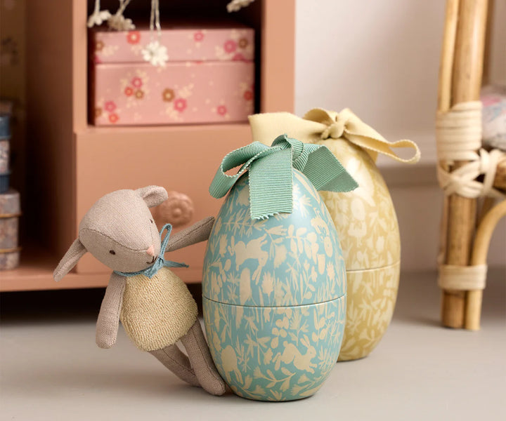 Maileg Easter Egg With Micro Lamb, Small - Dusty Mint