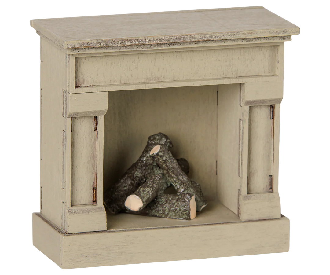 Maileg Fireplace, Mouse - Off White