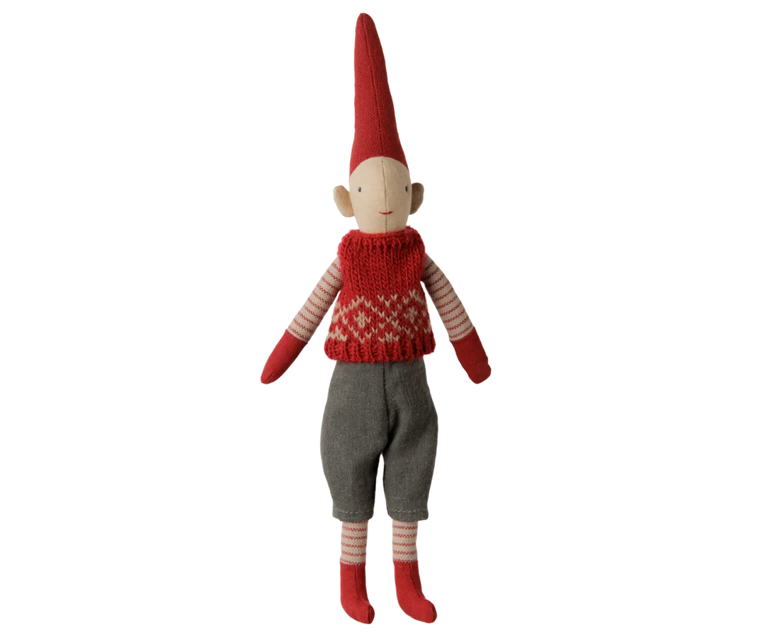 Maileg Pixy, Size 1, Boy - Red Knitted Vest