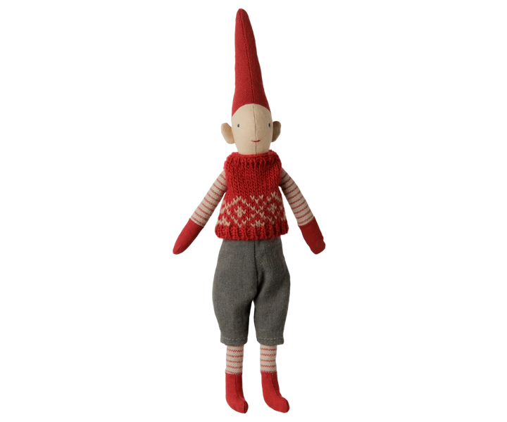 Maileg Pixy, Size 1, Boy - Red Knitted Vest