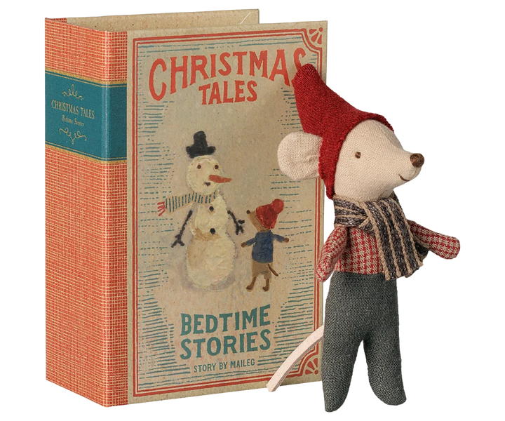 Maileg Christmas Mouse, Baby in Book
