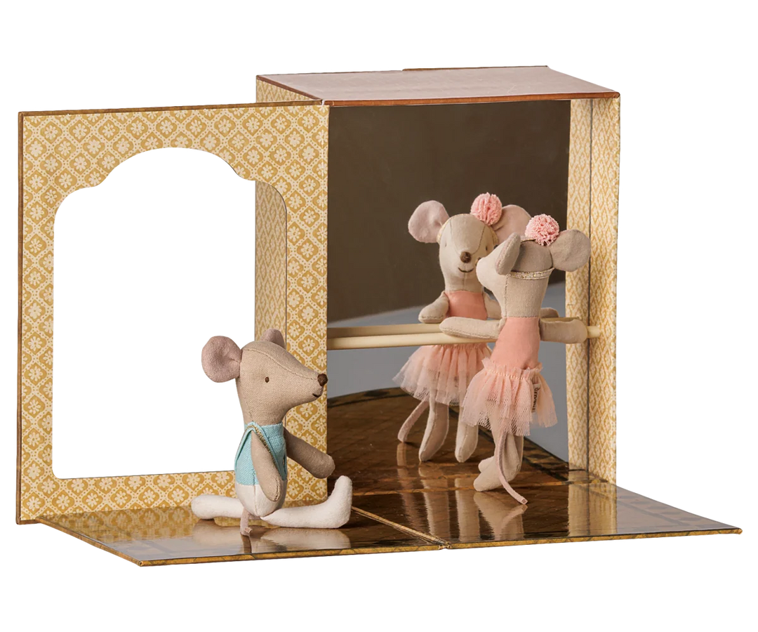 Maileg Ballet Mice In Dance Studio - Little Sister And Brother