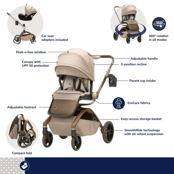 maxi cosi cup holder stroller Maxi-Cosi Kindred Tana 360° Rotating Modular Stroller – Hopscotch Kids