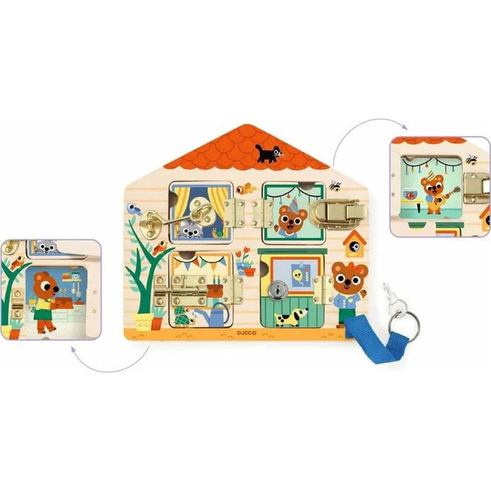 Djeco Cabanalock Wooden Skill Board
