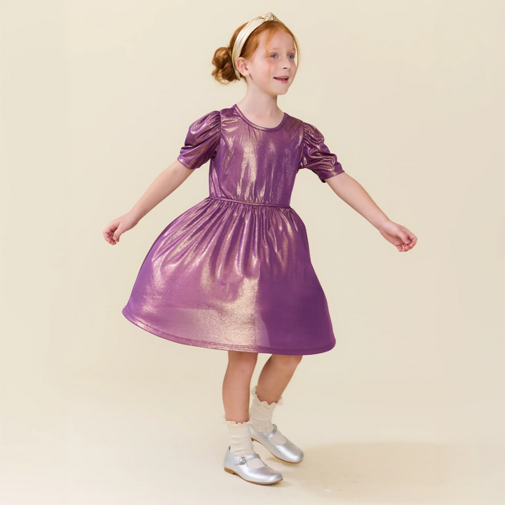 Pink Chicken Lame Laurie Dress - Deep Purple