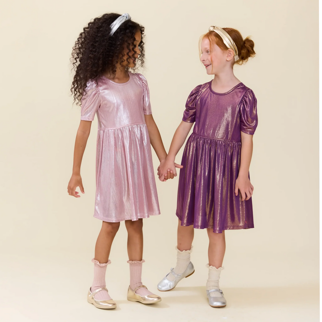 Pink Chicken Lame Laurie Dress - Deep Purple