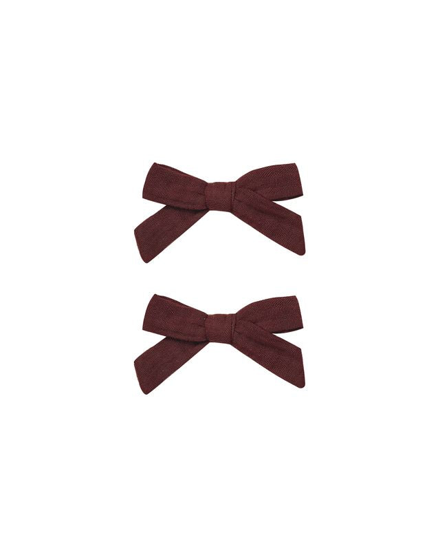 Rylee + Cru Bows Set Of 2 - Burgundy