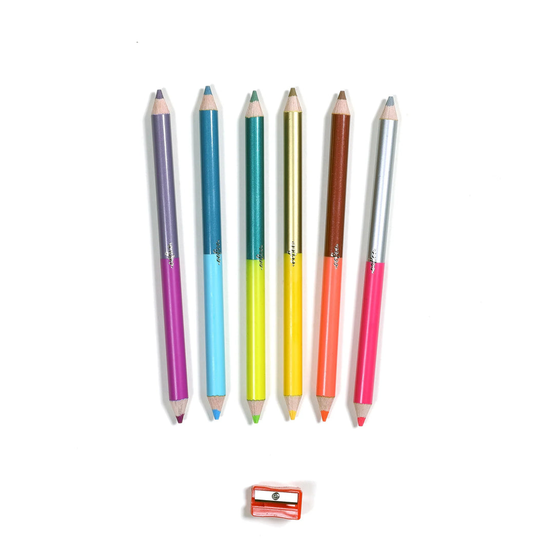 Eeboo Axolotl 6 Jumbo Double-Sided Pencils