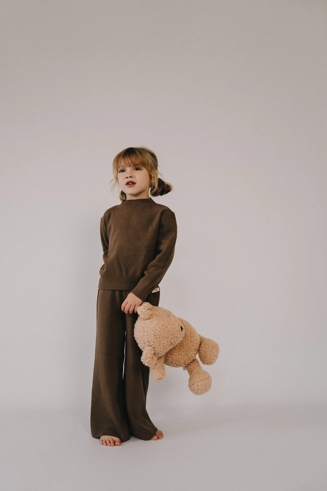 Baje Studio Maggia Knit Wide Leg Pants - Brown Cacao