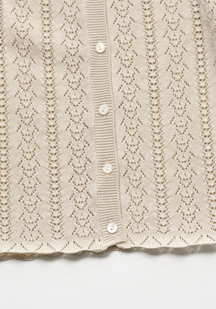 Louisiella Roselia Knit Cardigan - Light Beige
