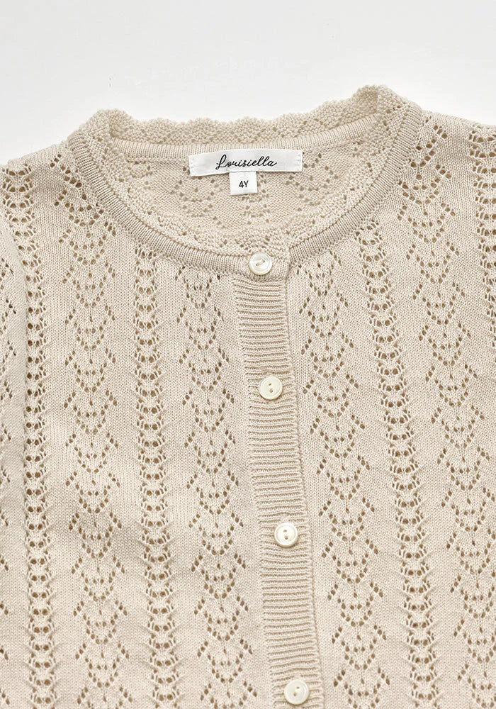 Louisiella Roselia Knit Cardigan - Light Beige