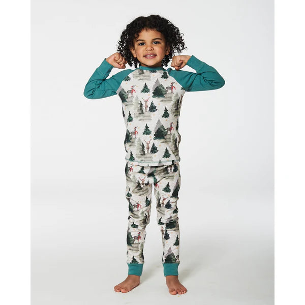 Deux Par Deux Winter Deer Organic Pajamas