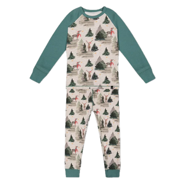 Deux Par Deux Winter Deer Organic Pajamas