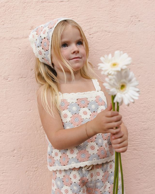 Rylee + Cru Lili Knit Set - Blue, Light Pink, Ivory