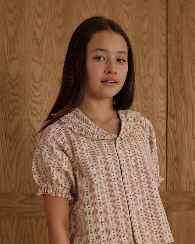 Rylee + Cru Teen Ruffle Pajamas - Candy Cane Stripe