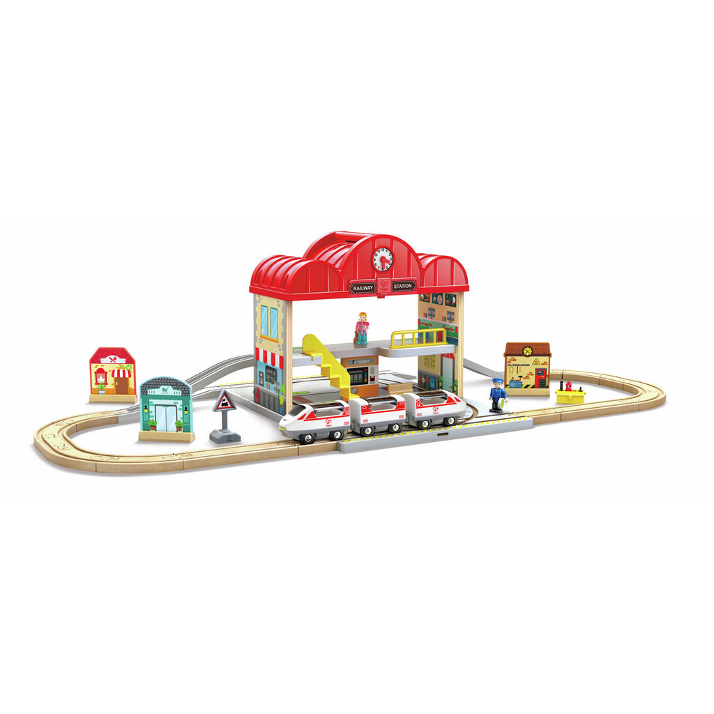 Hape Portable Train Station Set